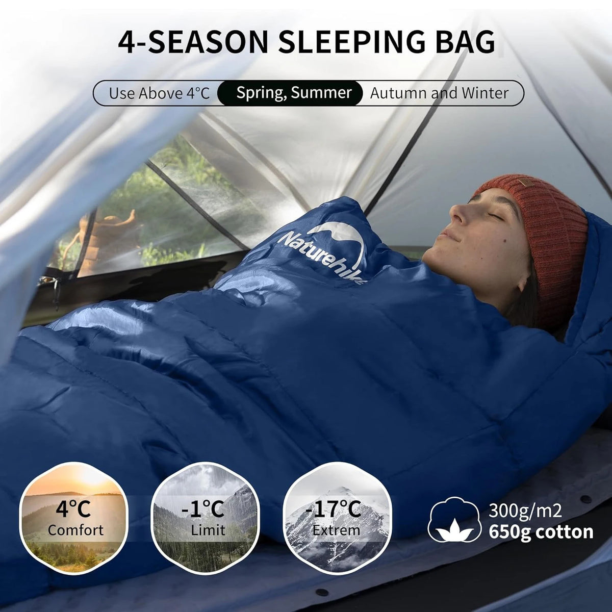 Naturehike Warm Mummy Sleeping Bag For Winter Outdoor Camping