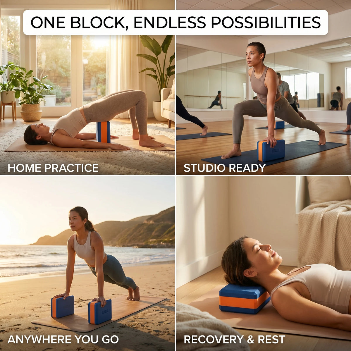 Hapbear Eva Foam Yoga Blocks Two Pack Featuring Textured Grip