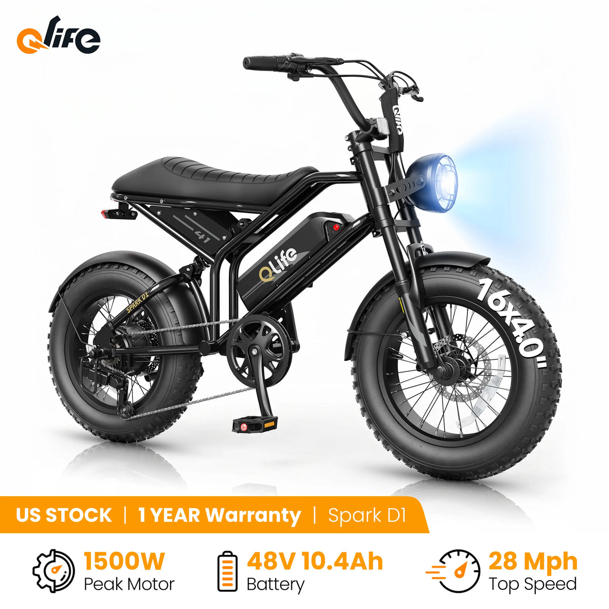 Qlife Spark D1 Fat Tire Electric Bike With Full Suspension