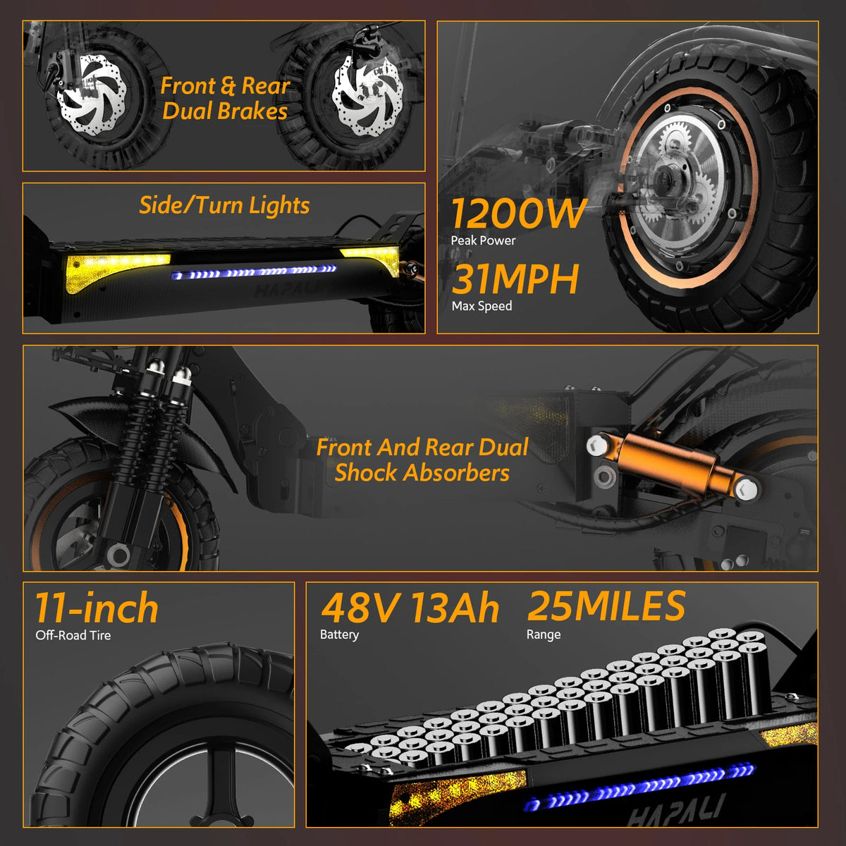 Osboo All Terrain Electric Scooter With Suspension And Disc Brakes
