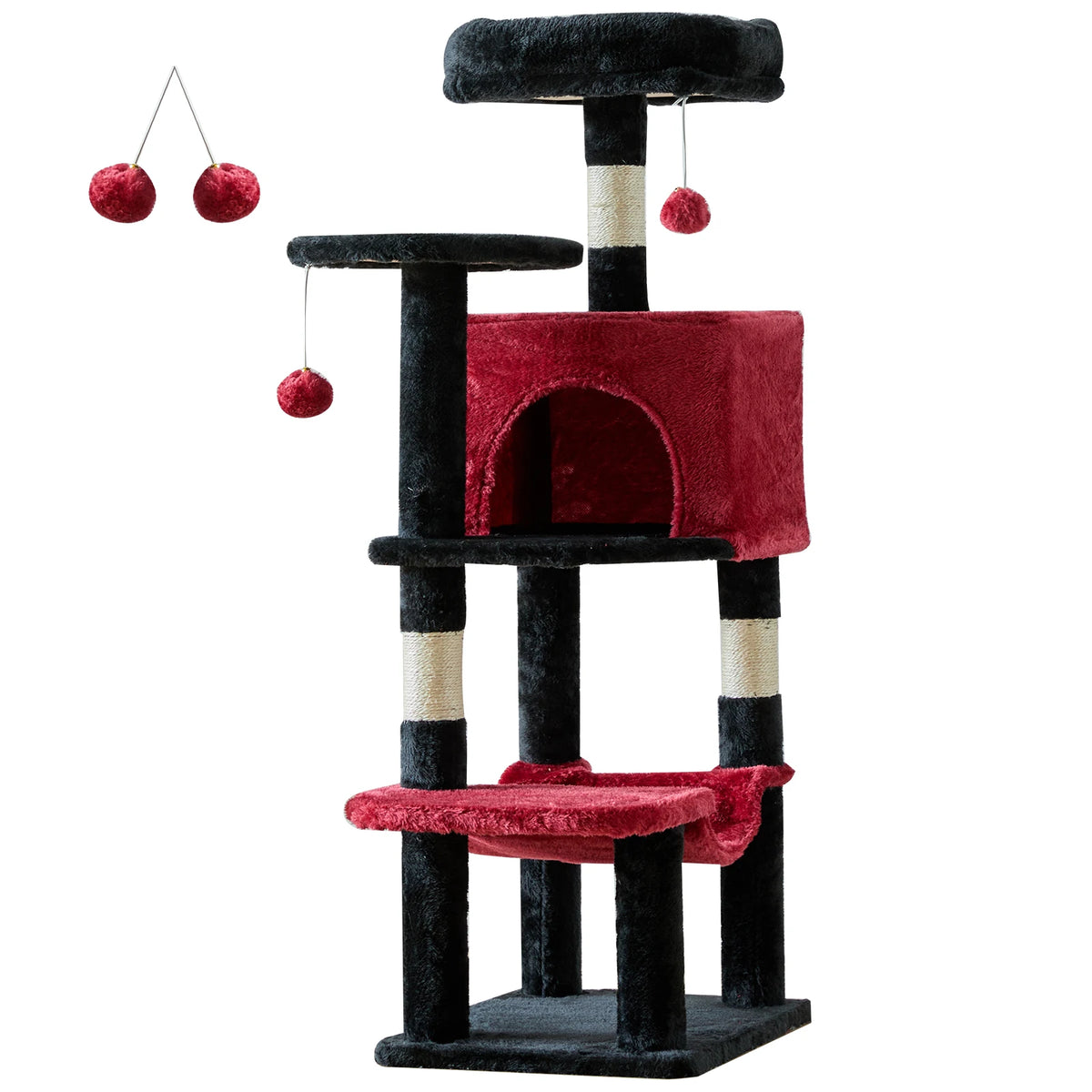 JHK Multi-Level Cat Tree With Scratching Posts And Cozy House