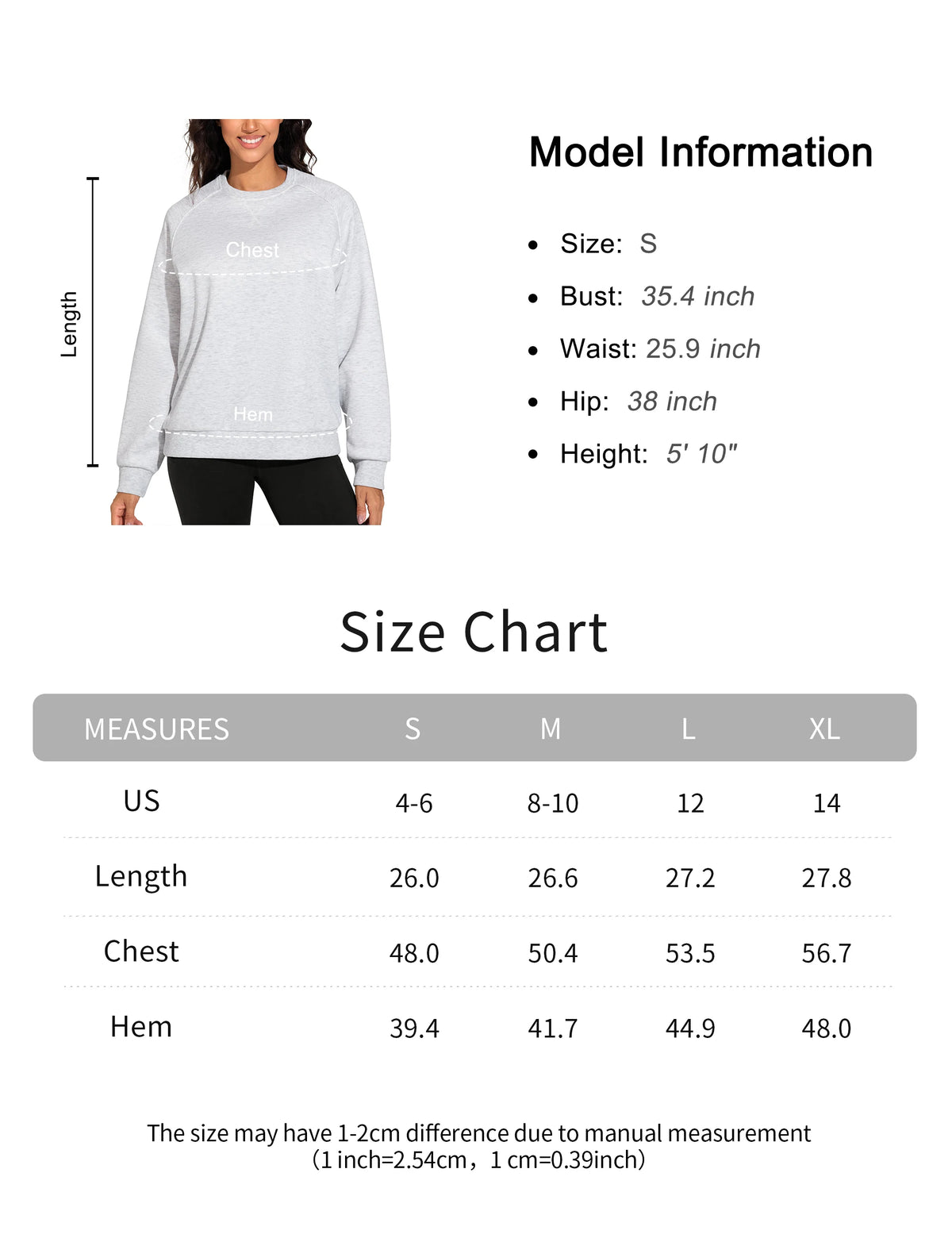 THE GYM PEOPLE Women's Long Sleeves Fleece Sweatshirts Loose Fit Crewneck Workout Casual Pullover Tops