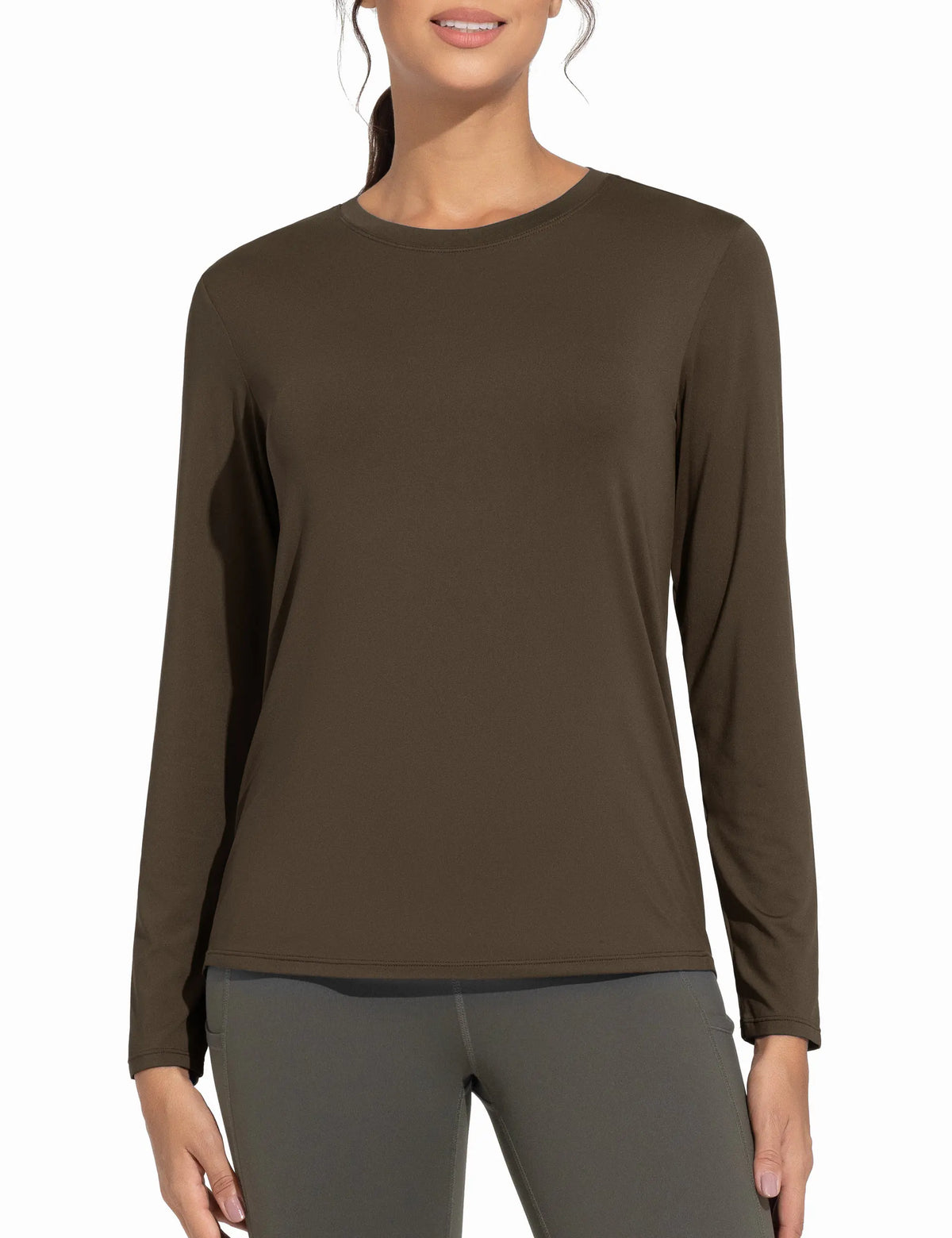 THE GYM PEOPLE Women's Ultra Soft Long Sleeve Workout Shirts Basic Crewneck Athletic Running Tops