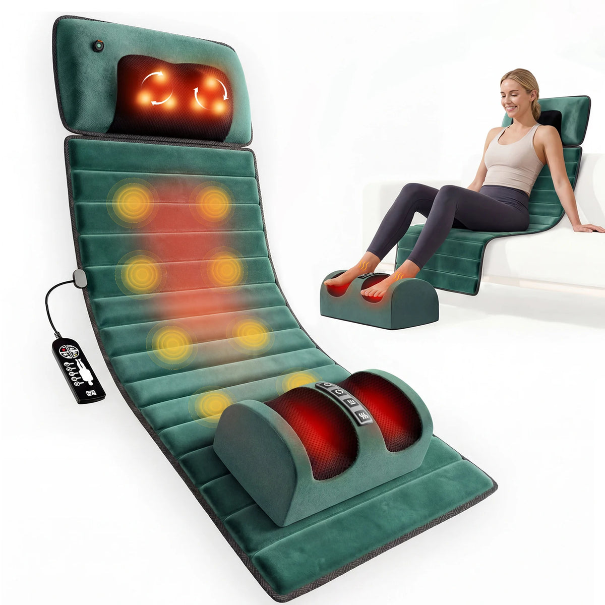 HOMEMASSA Full Body Vibration Massage Mat Back Neck Relief
