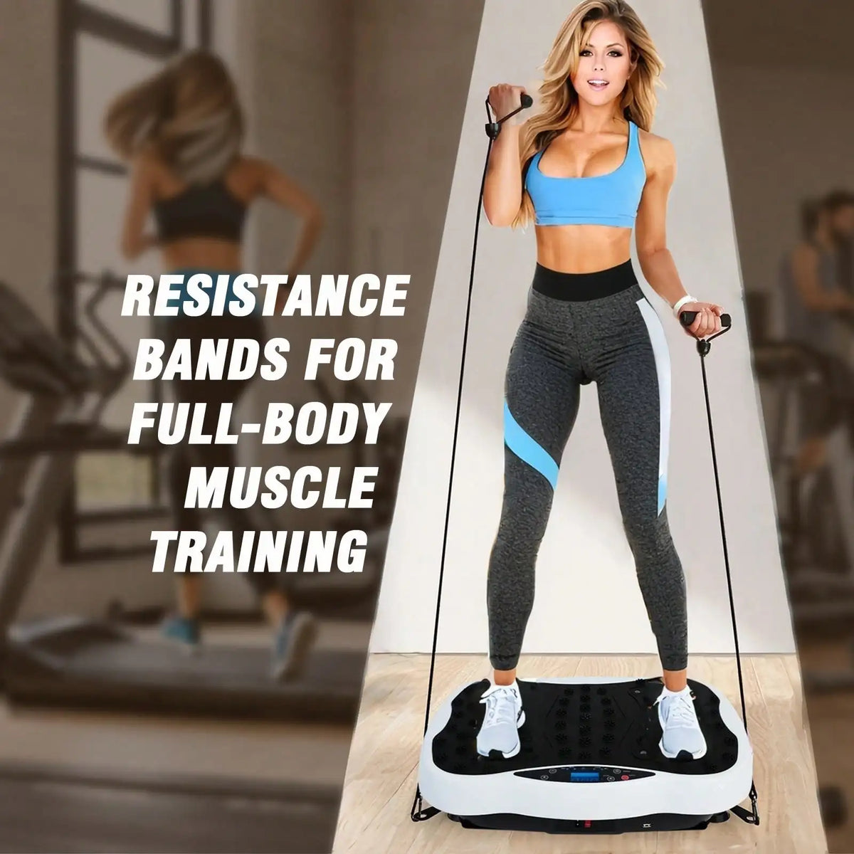 Vibration Plate Fitness Platform Exercise Machine Vibrating Lymphatic Drainage Shaking Full Body Shaker Workout Vibrate Stand Shake Board Sport Gym For Weight Loss Fat Burner For Women Men
