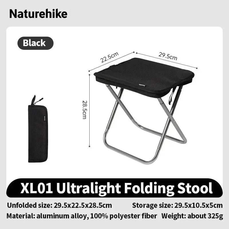 Naturehike Foldable Collapsible Backpack Portable Seat Stool Lightweight Mini Easy Carry Outdoor Travel Fishing Stool Picnic Stool