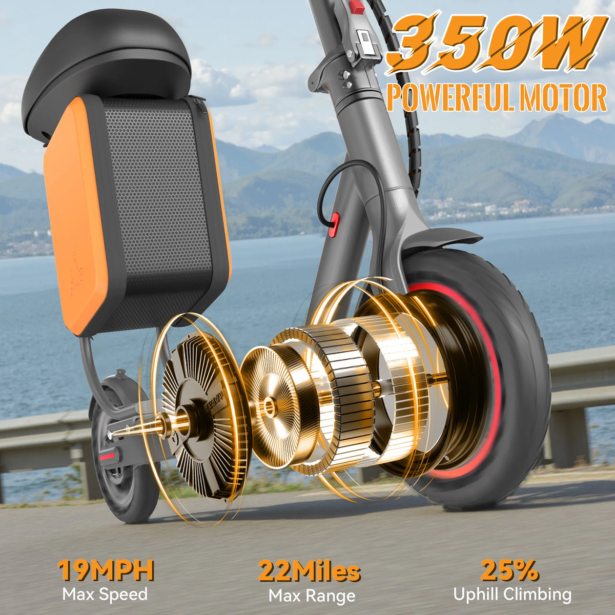 AOVOPRO Electric Scooter With Solid Tires And Removable Seat