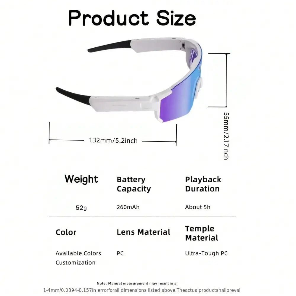 Hivisuals AI Camera Smart Sports Sunglasses With Bluetooth Audio