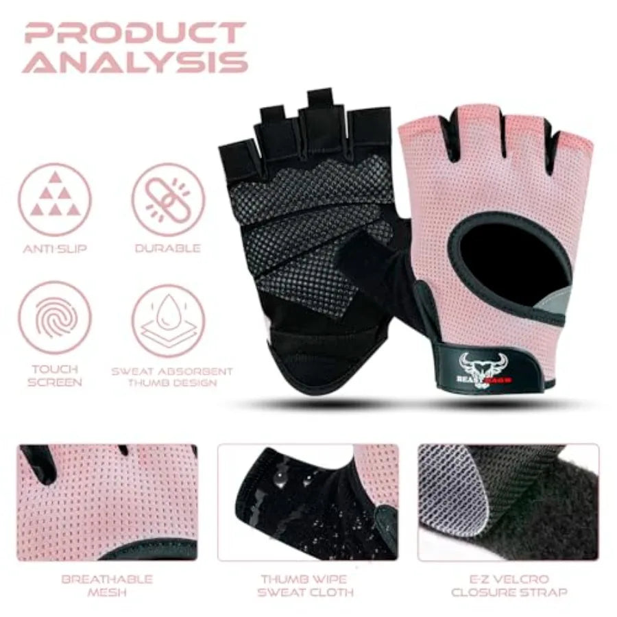 Fingerless Weight Lifting Gloves With Breathable Palm Padding For Exercise