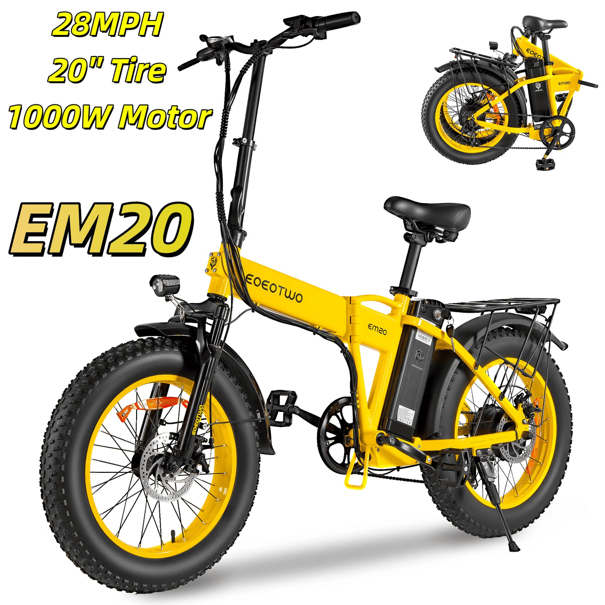 Eoeotwo 1000W Electric Bike 48V 15Ah Battery 34Mph 60Mi Range