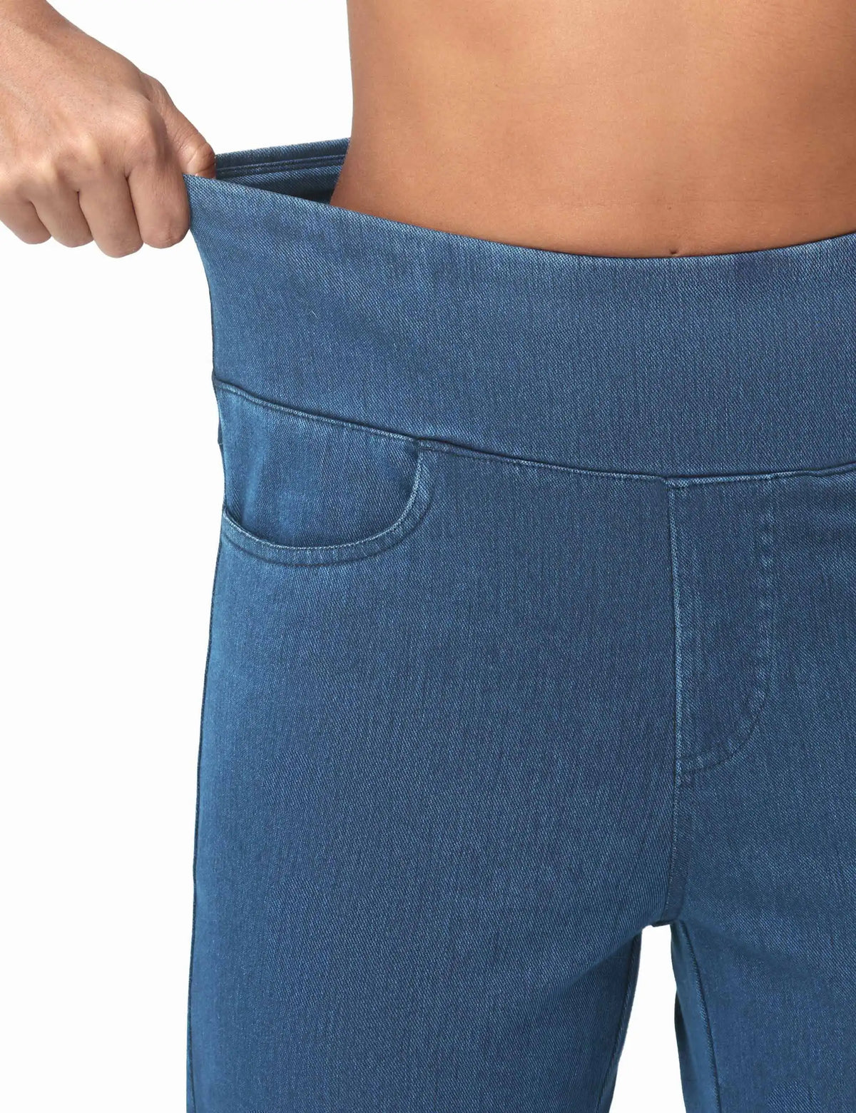 THE GYM PEOPLE Women's Wide Leg Jeans High Waisted Pull on Stretchy Baggy Basic Straight Denim Pants with Pockets