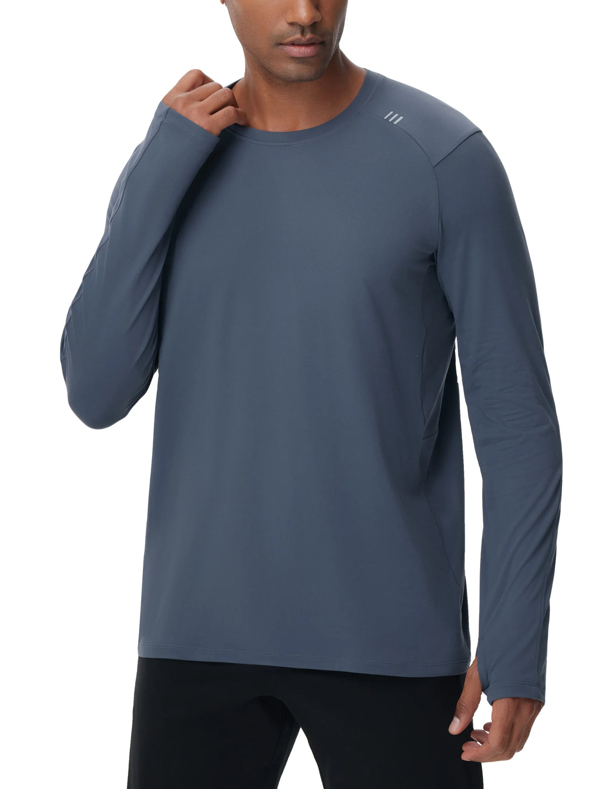 THE GYM PEOPLE Men's Long Sleeve Workout Shirts Moisture Wicking Athletic Running Tee Tops with Thumb Holes