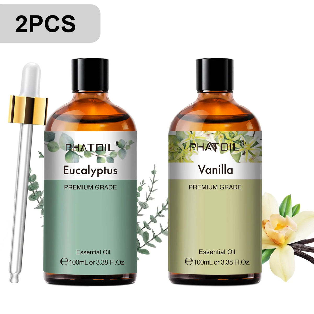 Phatoil Premium Aromatherapy Essential Oil Set For Diffuser Use