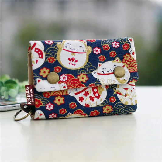 Canvas Totoro Wallet With Multi Pocket Coin Organizer