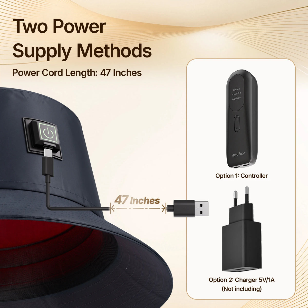 Hello Face T100 Red Near Infrared Light Therapy Cap Regrowth