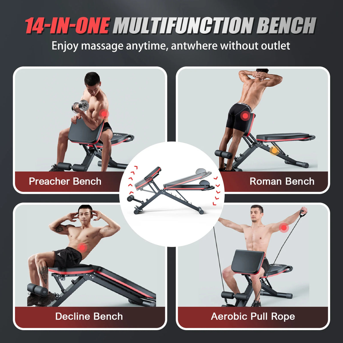 Adjustable Foldable Weight Bench For Full Body Strength Training
