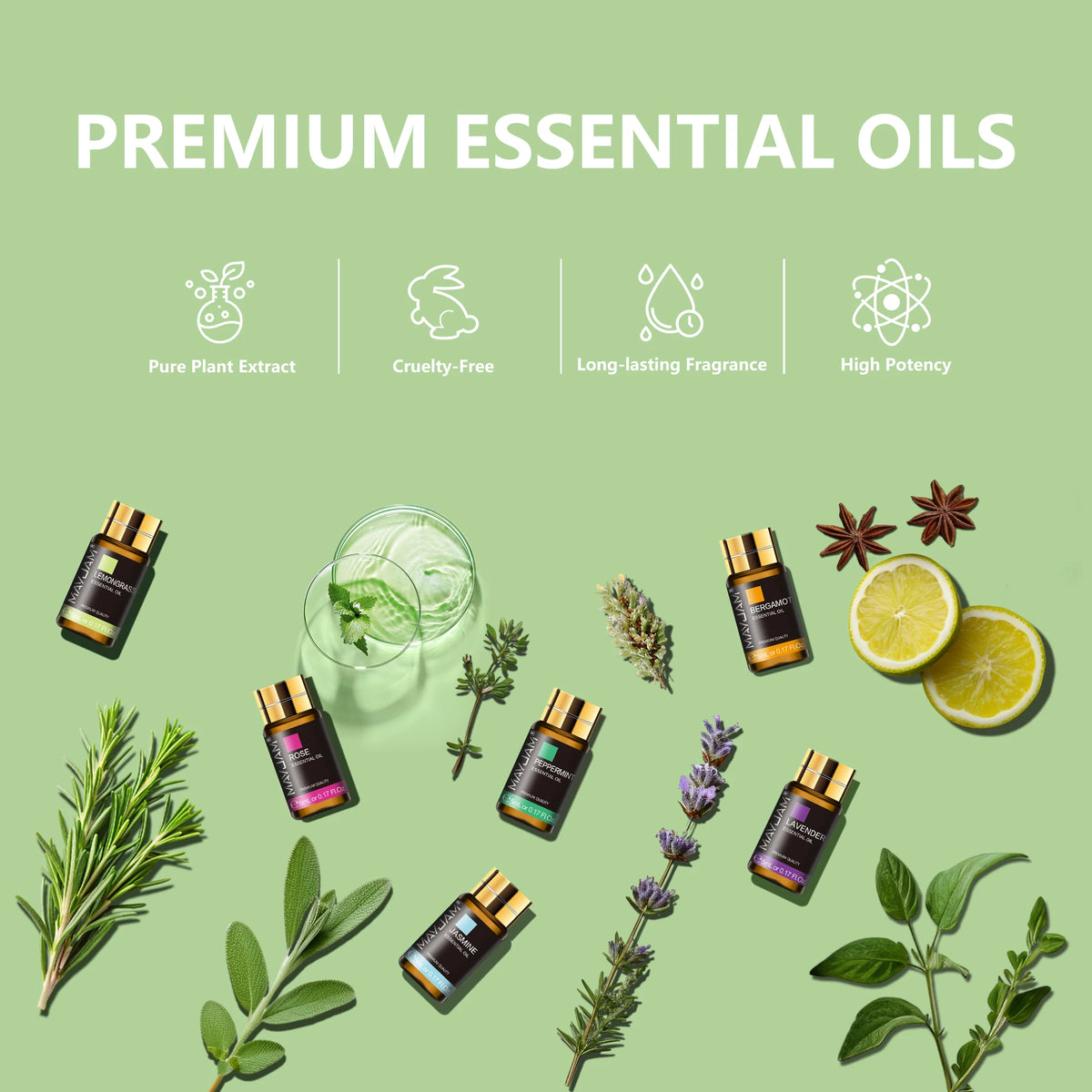 MAYJAM Essential Oils for Car Air Freshener and Home Fragrance