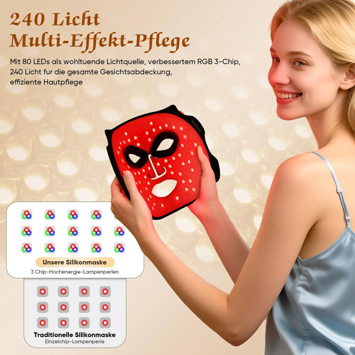 UBilli LED Facial Mask For Skin Therapy And Wrinkle Reduction