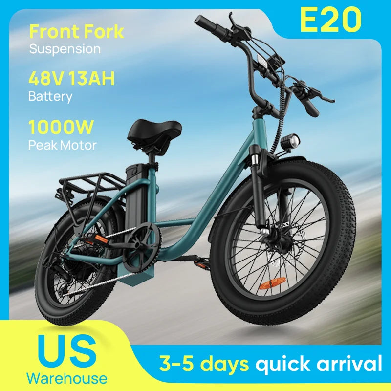 URLIFE E20 Electric Bike With Removable Battery And Fat Tires