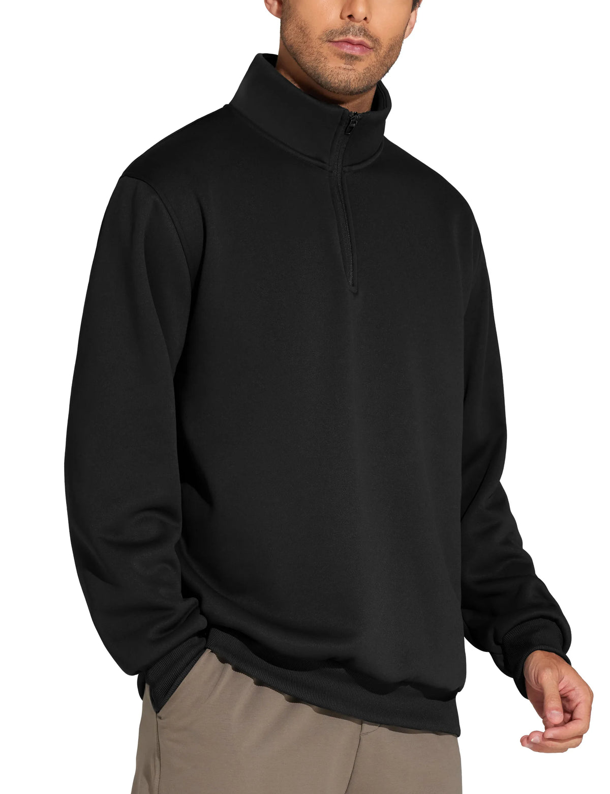 THE GYM PEOPLE Men's Half Zip Sweatshirt Long Sleeve Fleece Pullover Basic Workout Tops