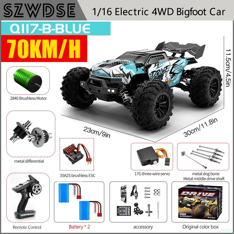 WLtoys Q117 Brushless 4WD Remote Control Off Road RC Car