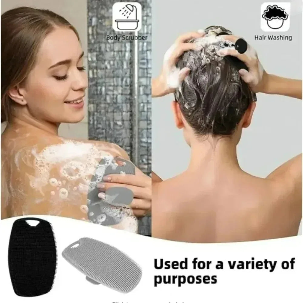 Silicone Body Scrubber No Slip Handle Exfoliating Face Cleanser