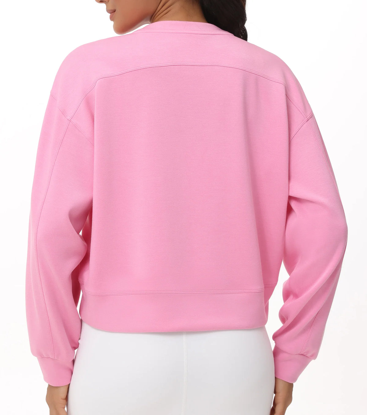 THE GYM PEOPLE Women's Crewneck Cropped Pullover Sweatshirt Cute Basic Long Sleeves Workout Tops