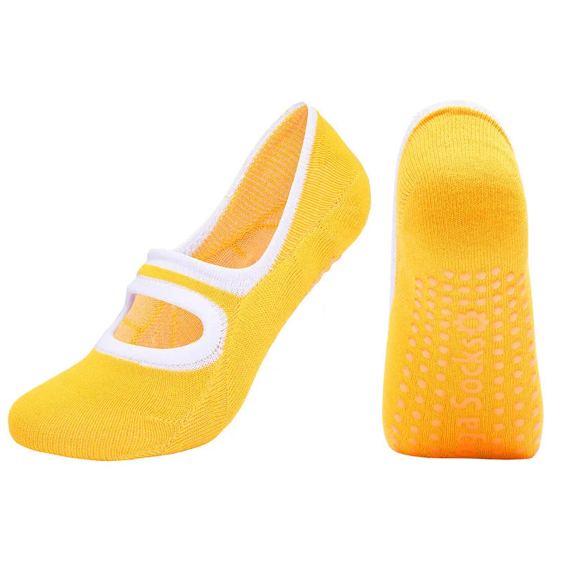 Women Breathable Yoga Socks Anti-Slip Cotton Blend Pilates Dance Training