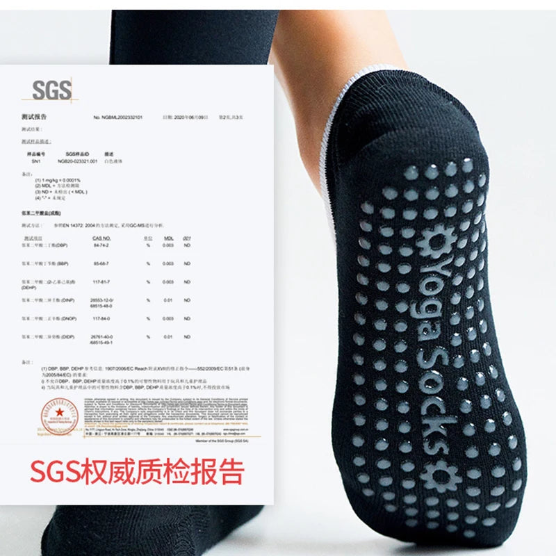 Women Breathable Yoga Socks Anti-Slip Cotton Blend Pilates Dance Training