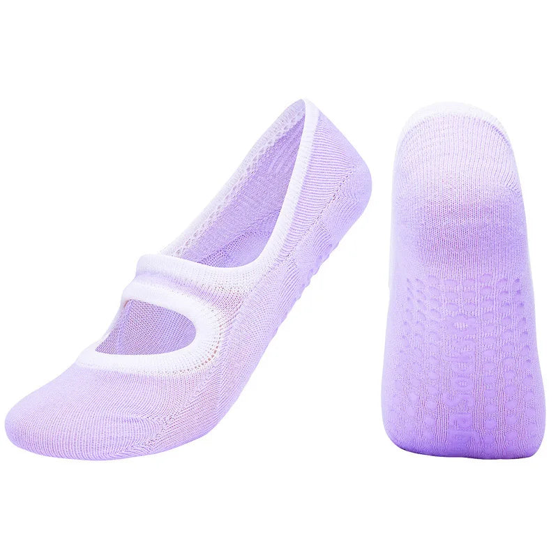 Women Breathable Yoga Socks Anti-Slip Cotton Blend Pilates Dance Training