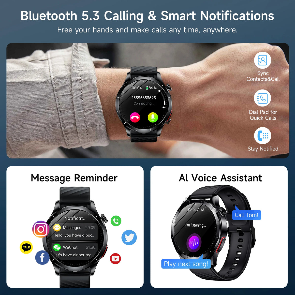 Marsyu Smartwatch With Ecg Ppg Blood Pressure Health Tracker