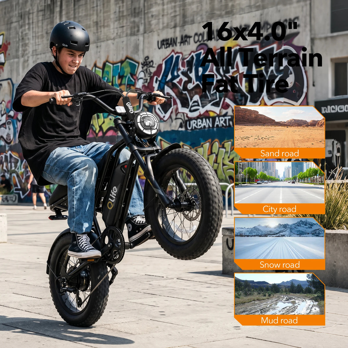 Qlife Spark D1 Fat Tire Electric Bike With Full Suspension