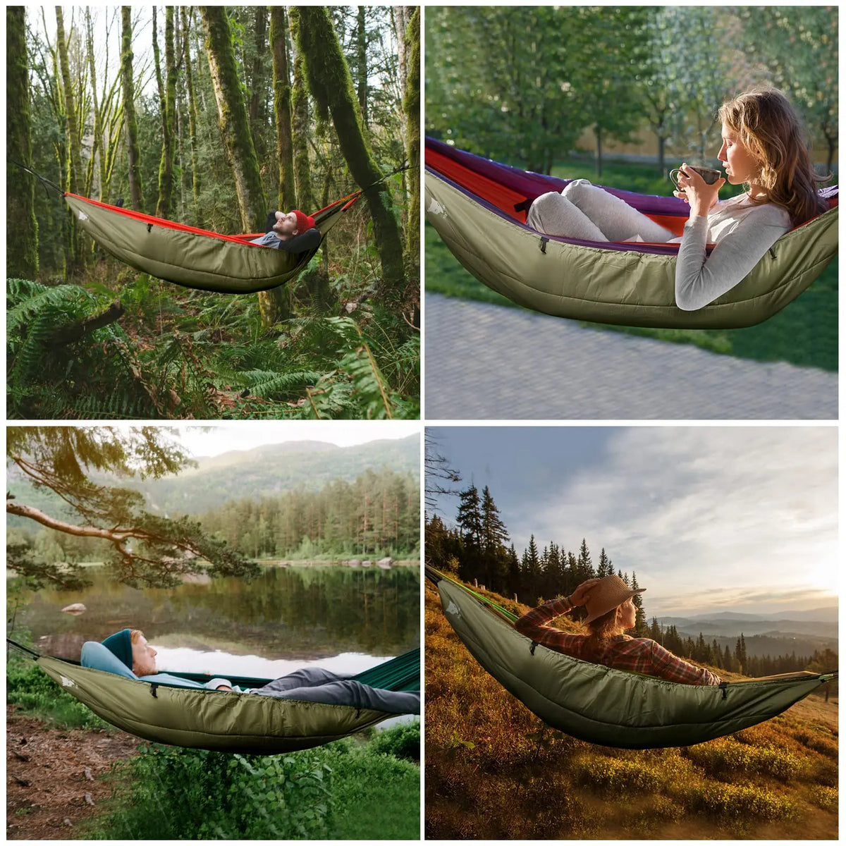Single Hammock Underquilt Sleeping Bag Insulated Lightweight Camping Gear