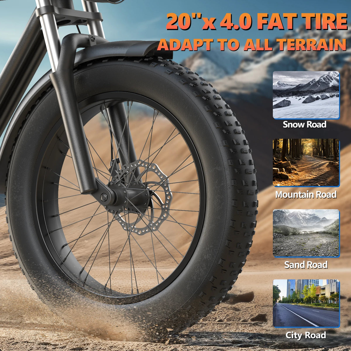 Kickwey K7 Pro Powerful Electric Fat Tire Mountain Bike