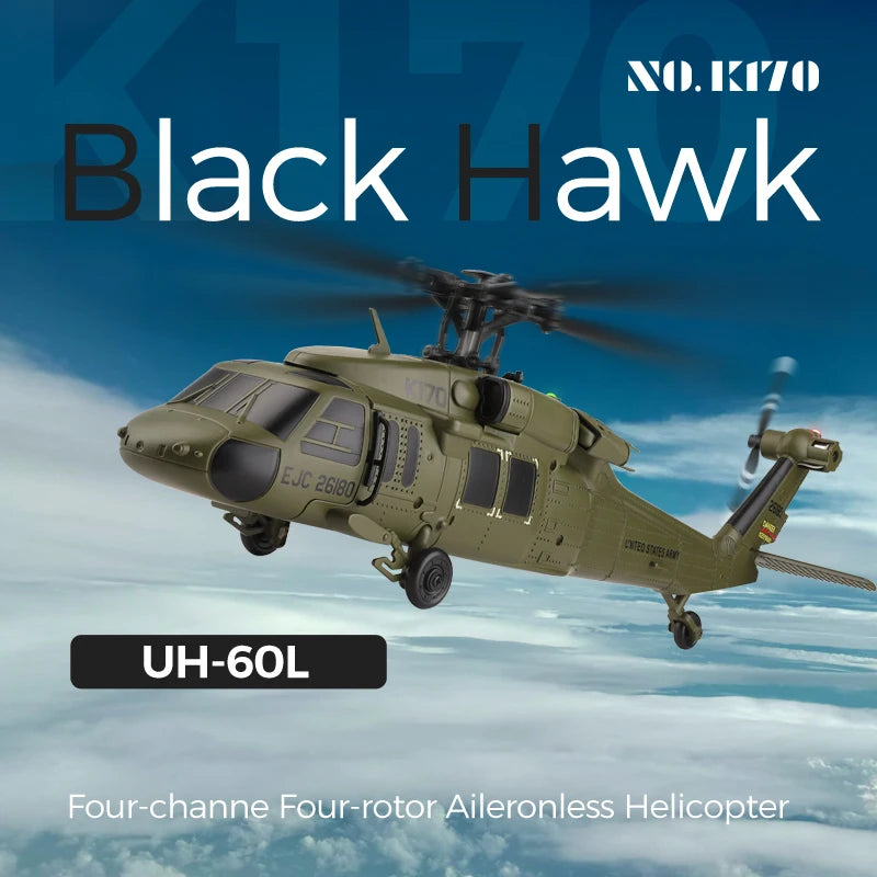 WLtoys K170 UH-60L RC Helicopter With Gyroscope And LED Lights