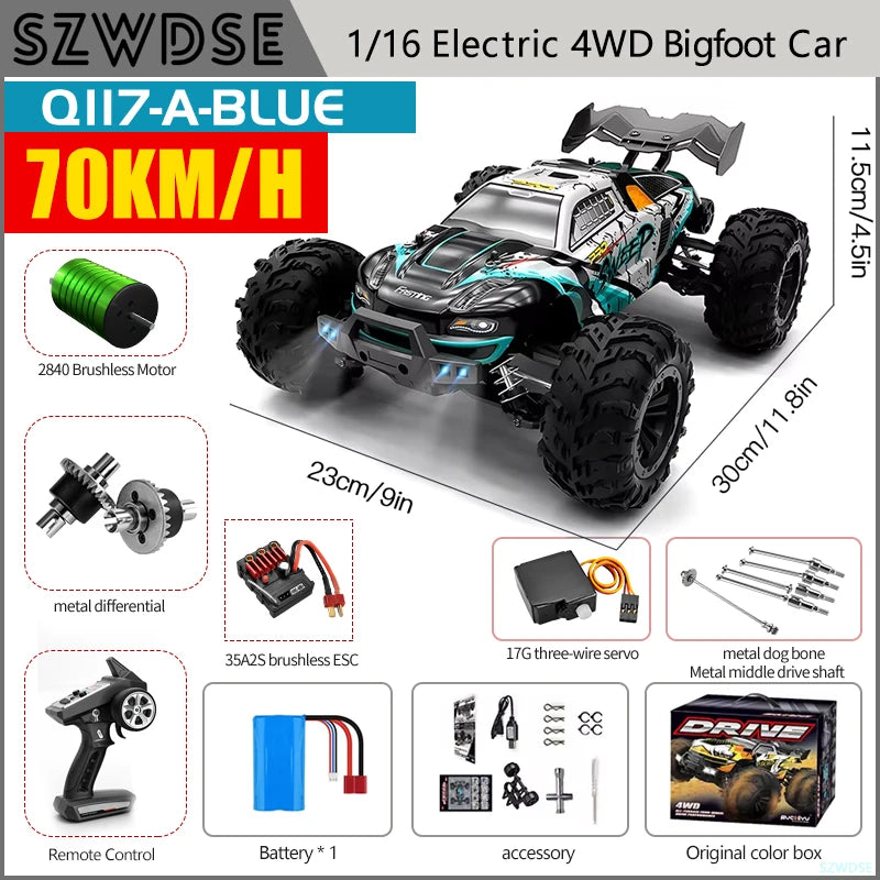 WLtoys Q117 Brushless 4WD Remote Control Off Road RC Car