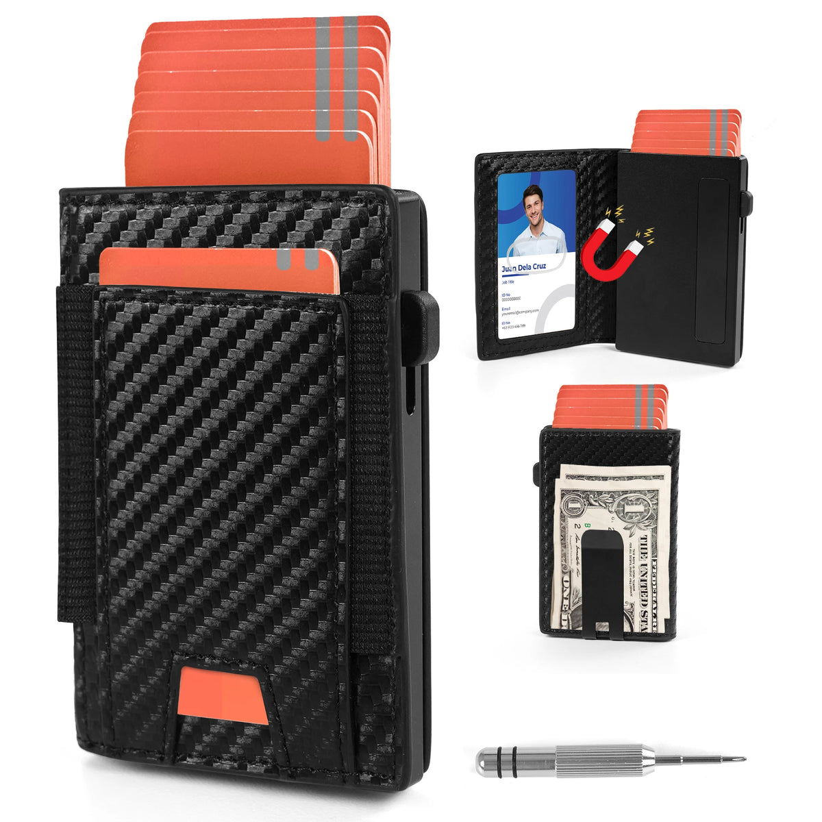 Slim Aluminum RFID Blocking Wallet With Metal Money Clip