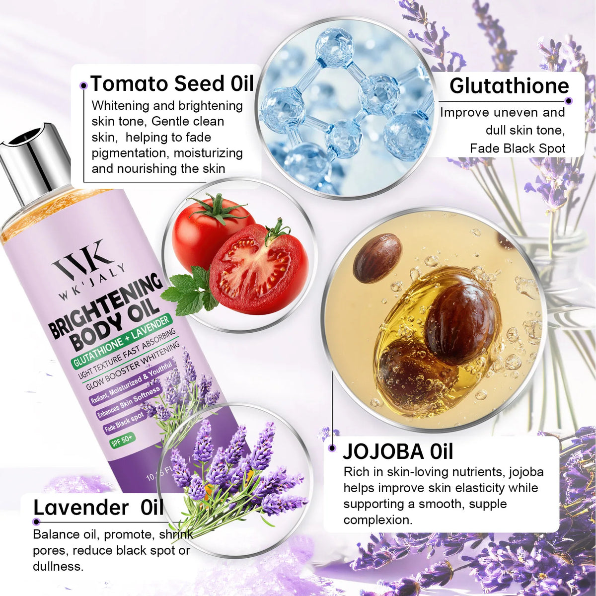 WK JALY Moisturizing Body Oil For Smooth, Radiant Looking Skin