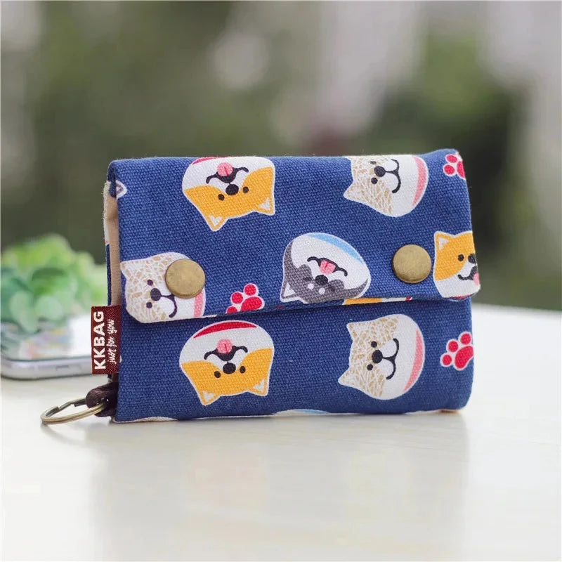 Canvas Totoro Wallet With Multi Pocket Coin Organizer
