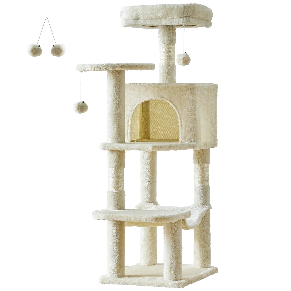 JHK Multi-Level Cat Tree With Scratching Posts And Cozy House