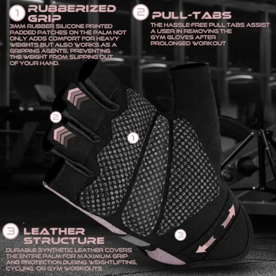 Fingerless Weight Lifting Gloves With Breathable Palm Padding For Exercise