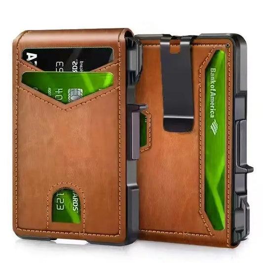 RFID Blocking Slim Metal Wallet With Smart Card Holder