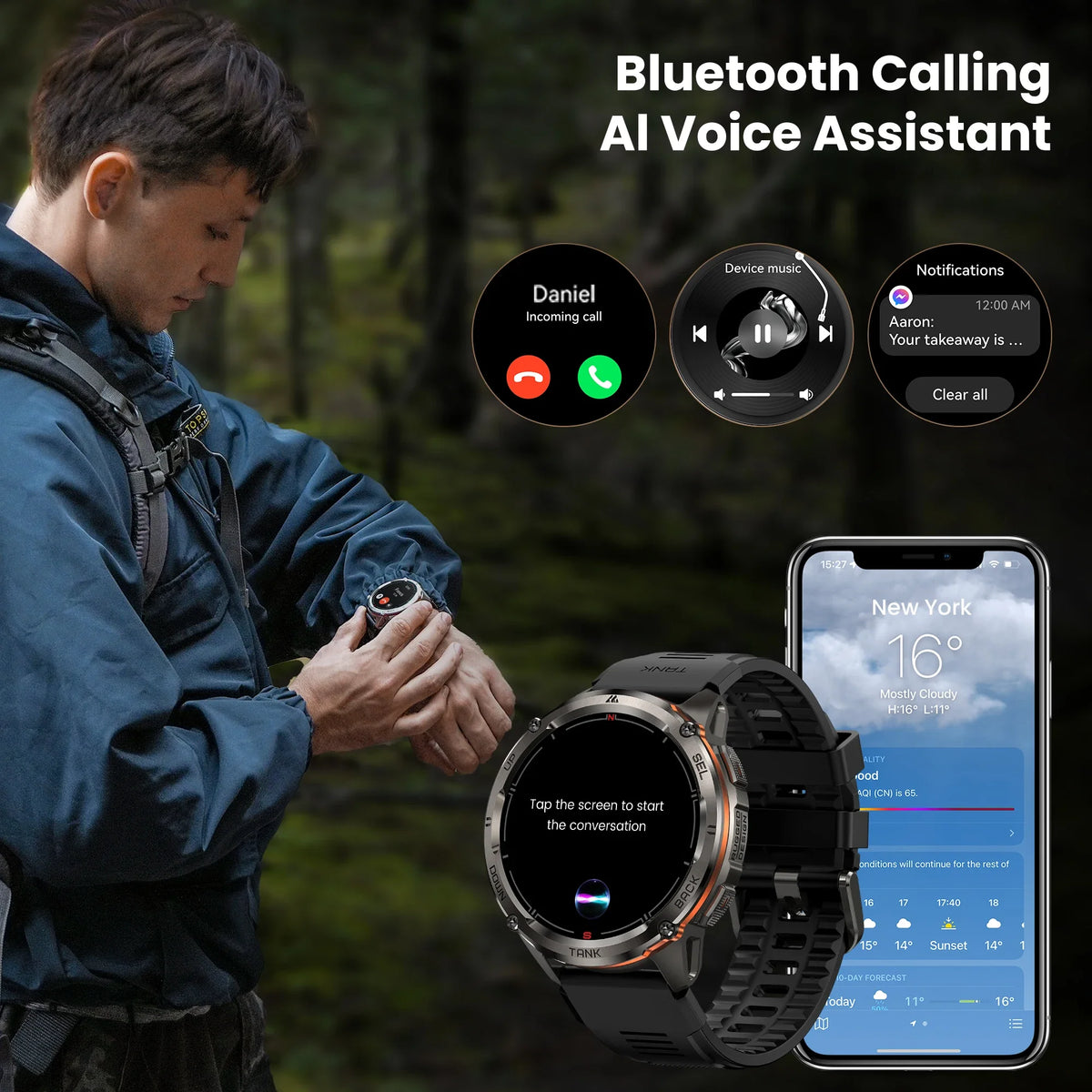 KOSPET TANK T3 Ultra GPS Smart Watch With Bluetooth Calling