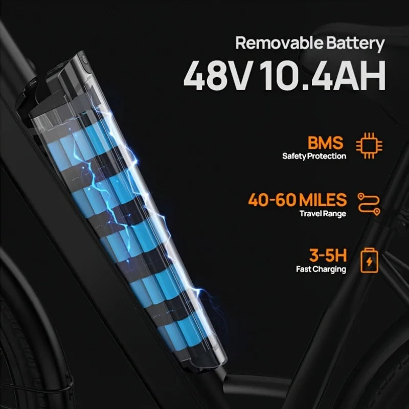 URLIFE E26 Electric Commuter Bike With Removable Battery