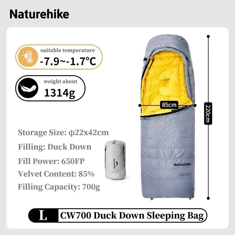 Naturehike Four Season Ultralight Duck Down Sleeping Bag For Camping