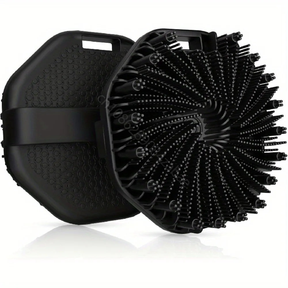 Soft Silicone Back Brush With Handle For Gentle Exfoliating Care