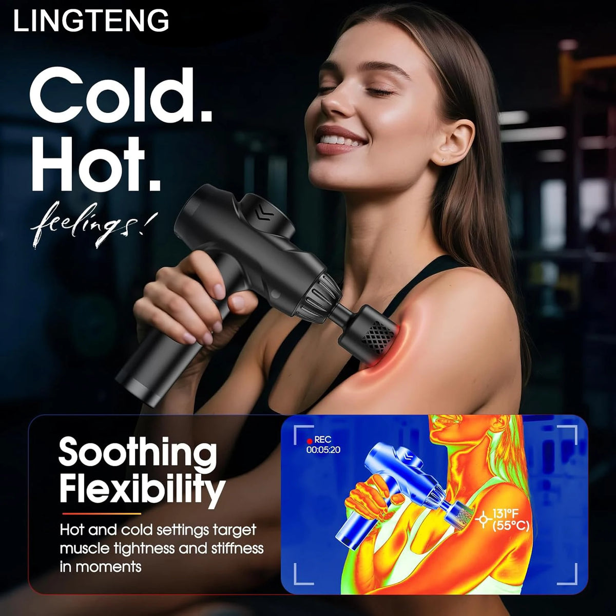 Lingteng Hot Cold Deep Tissue Percussion Massage Gun