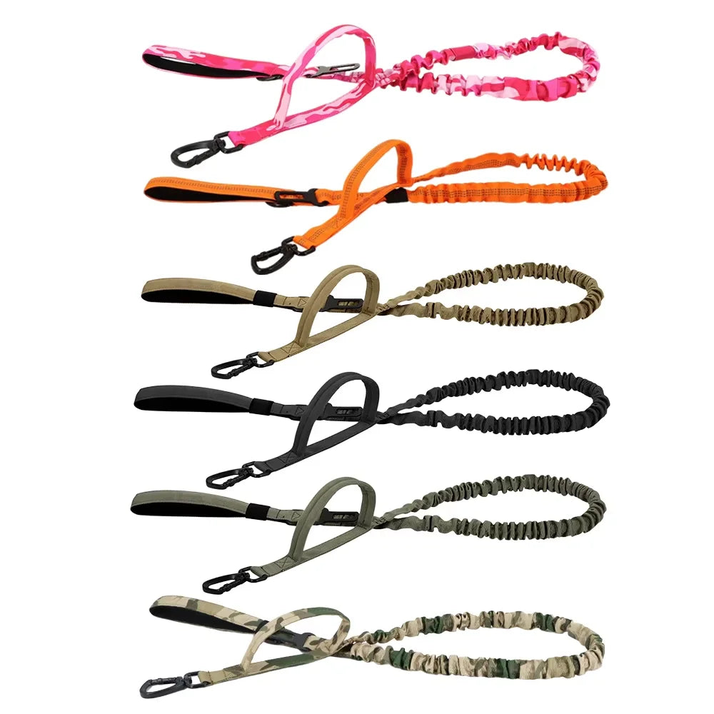 Adjustable Tactical Nylon Dog Leash With Dual Quick Release Handles
