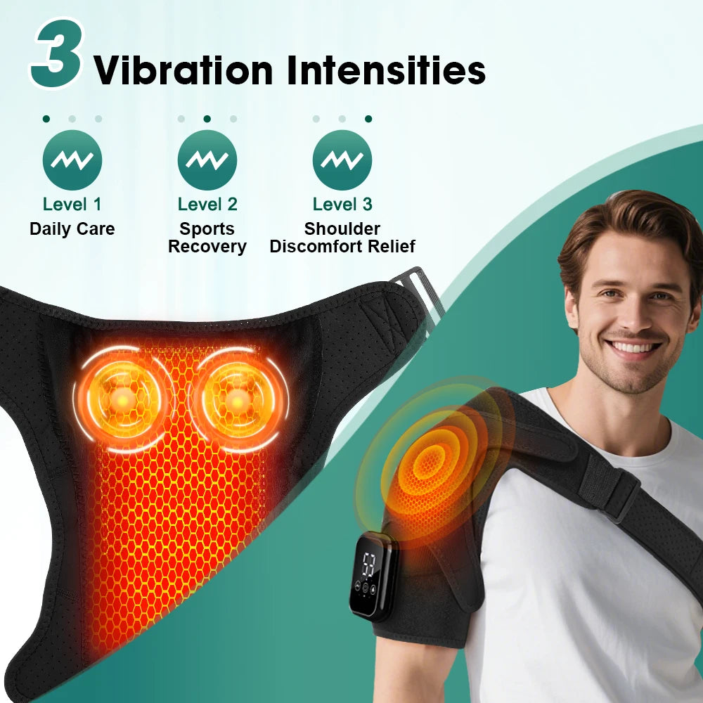 PASTSKY Rechargeable Heated Shoulder Massager With Vibration Control
