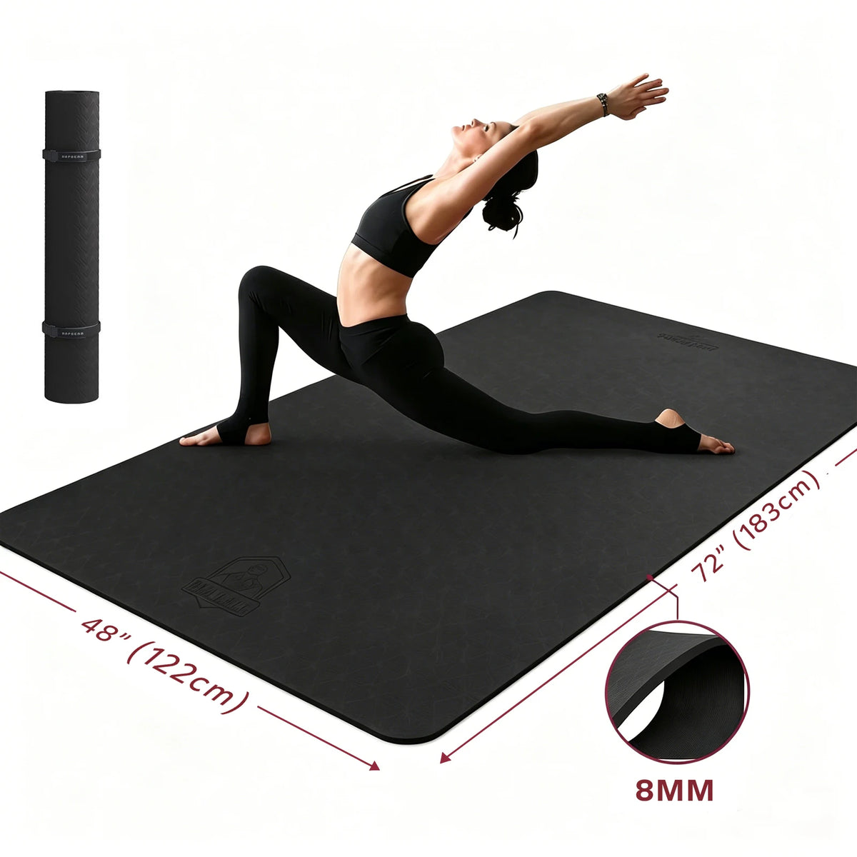 Hapbear TPE Extra Large Non Slip Yoga Mat With Bag